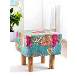 Ikiriya Green Printed Wooden Square Ottomans-picture-17
