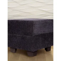 Ikiriya Grey Iris Wooden Square Pouffe Ottoman-picture-34