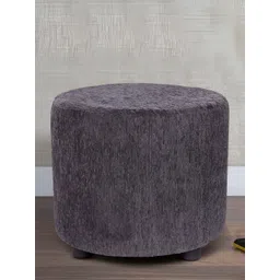 Ikiriya Grey Lisbon Wooden Cylindrical Pouffe Ottoman-picture-18