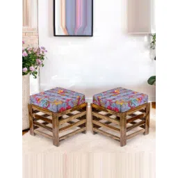 Ikiriya Houston Grey Sheesham Wood Mid Century Stools in Teak Finish-picture-44