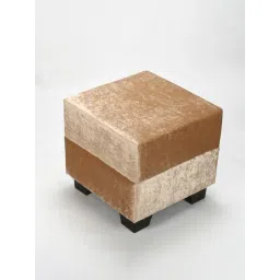 Ikiriya Iris Solid Beige Wood Ottoman Sparkle Velvet Finish-picture-14