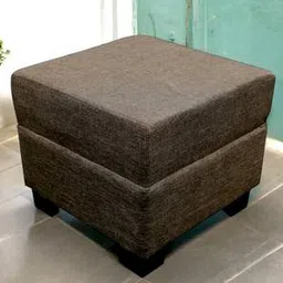 ikiriya Iris Solid Wood Ottoman Pouffee in Jute Brown fabric-picture-10
