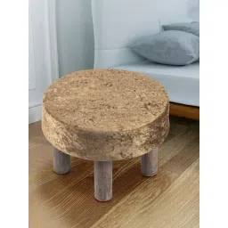 Ikiriya Maple Solid Brown Wood Stool Sparkle Velvet Finish-picture-33