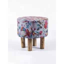 Ikiriya Morgan Printed Brown & Blue Wood Stool-picture-45