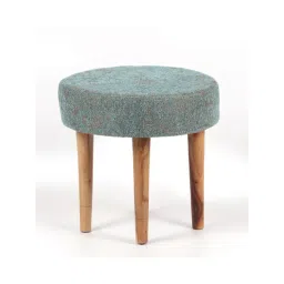 Ikiriya Nayla Jacquard Brown & Blue Wood Stool-picture-13