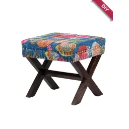 Ikiriya Rosslyn Printed Blue & Brown Wood Stool-picture-16