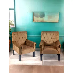 Ikiriya Set Of 2 Brown Wooded Lounge Chair-picture-40