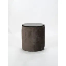 Ikiriya Wayne Brown Wood Ottoman for Living Room Taupe Brown Velvet Finish-picture-24