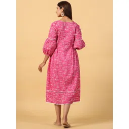 Ikk Kudi by Seerat Ethnic Motifs Printed Maternity Pure Cotton Fit & Flare dress image 2