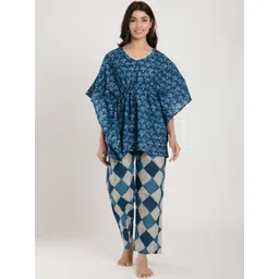 Ikk Kudi by Seerat Geometric Printed Pure Cotton Night Suit-picture-27