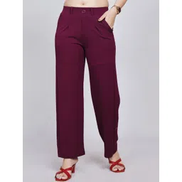 IKKIS Women Relaxed Straight Leg Straight Fit High-Rise Wrinkle Free Pleated Trousers-picture-20