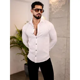 IKON FASHION Men Original Slim Fit Textured Spread Collar Casual Shirt-picture-22