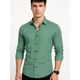 IKON FASHION Men Textured Spread Collar Casual Shirt-picture-21