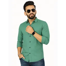 IKON FASHION Men Textured Spread Collar Casual Shirt-picture-17