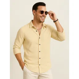 IKON FASHION Original Regular Fit Textured Roll-Up Sleeves Cotton Casual Shirt-picture-27