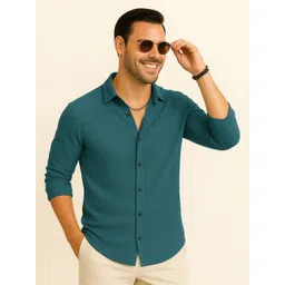 IKON FASHION Textured Spread Collar Long Sleeves Original Casual Shirt-picture-23