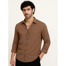 IKON FASHION Textured Spread Collar Long Sleeves Original Casual Shirt-picture-13