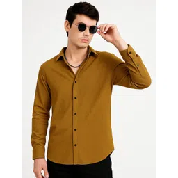 IKON FASHION Textured Spread Collar Slim Fit Shirt-picture-19
