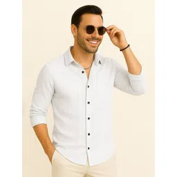 IKON FASHION Textured Spread Collar Slim Fit Shirt-picture-37