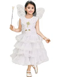 IKONIC FASHION Floral Print Flutter Sleeve Net Fit & Flare Dress-picture-51