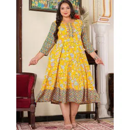 IKRASS Women Floral Printed Maternity Fit and Flare Midi Dress-picture-15