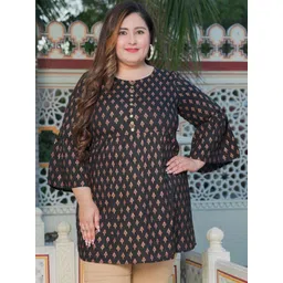 IKRASS Women Plus Size Ethnic Printed A-Line Kurti-picture-37