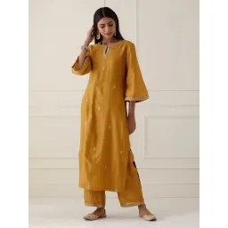 Ikshita Choudhary Mustard Sanjh Yellow Embroidered Kurta image 4