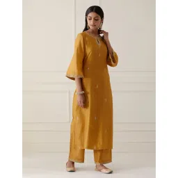 Ikshita Choudhary Mustard Sanjh Yellow Embroidered Kurta image 3