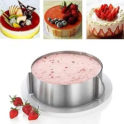 IKTU Stainless Steel 6 To12 Inch Adjustable Cake Mousse Mould Ring, Silver, 1 Piece, 1 kilogram-picture-34