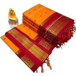 ilaiyaal clothings Women's Kanjivaram Soft Kalyani Cotton Silk Saree With Blouse Piece | Linen Silk Saree with Rich Zari Pallu | Attach Un-stitched Blouse Piece-picture-11