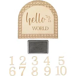 ILSMYSUTRA Wooden Baby Birth Announcement Sign Foot Prints Baby Keepsake for Child Baby-picture-40