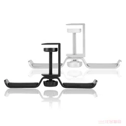 ILSMYSUTRA® Aluminum Headset Dual Headphone Under Desk Hook Clip Holder Stand Black image 3