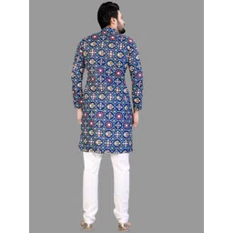 IMAGO Ethnic Motifs Printed Mandarin Collar Cotton Straight Kurta image 5