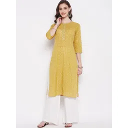 Imfashini Ethnic Motifs Printed Sequined Straight Kurta-picture-15