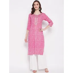Imfashini Leheriya Printed Gotta Patti Pure Cotton Kurta-picture-16