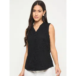 Imfashini Women Solid sleeveless Lace Top-picture-25