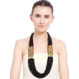 IMLI STREET Black & Golden Ethnic Naga Tribal Handmade Beaded Necklace-picture-24