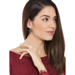 Imli Street Blue & Silver Drop Earrings-image-43