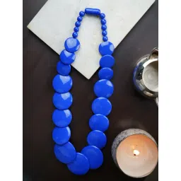 IMLI STREET Blue Ethnic Tribal Handmade Resin Beaded Necklace-picture-27