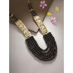 Imli Street Elephant Design Black & Golden Necklace-picture-22