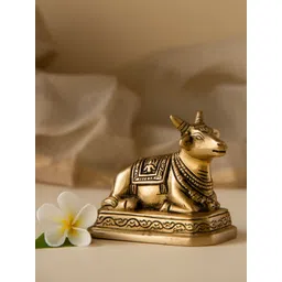 Imli Street Gold-Toned Nandi Sitting Religious Idol Showpiece-picture-11