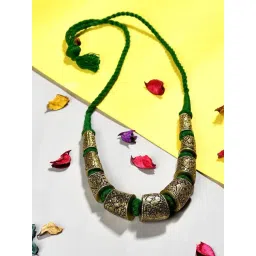 Imli Street Golden Tone Handcrafted Thread Necklace-picture-41