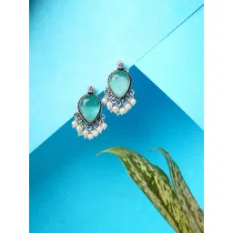 IMLI STREET Green & White Classic Design Crystal Stud Earrings-picture-29