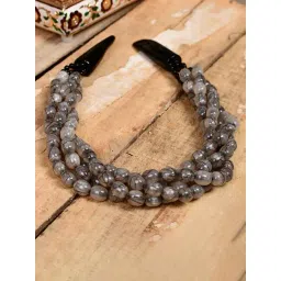 Imli Street Grey Resin Beaded Handcrafted Tribal Necklace-picture-33