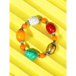 IMLI STREET Multi-Coloured Artificial Stone Stretchable Bracelet for Women-picture-13