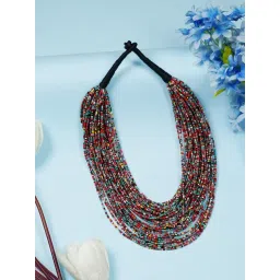IMLI STREET Multicolor Ethnic Tribal Handmade Resin Beaded Long Necklace-picture-46