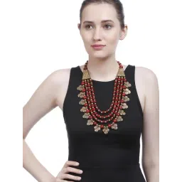 Imli Street Red & Golden Necklace-picture-33