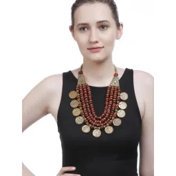 Imli Street Red & Golden Necklace-picture-21