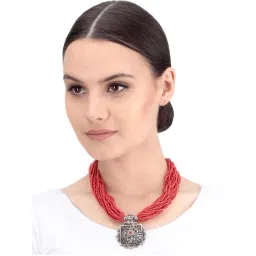 Imli Street Red & Silver Necklace-picture-23
