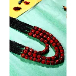 Imli Street Red Black Beaded Long Handcrafted Necklace-image-20
